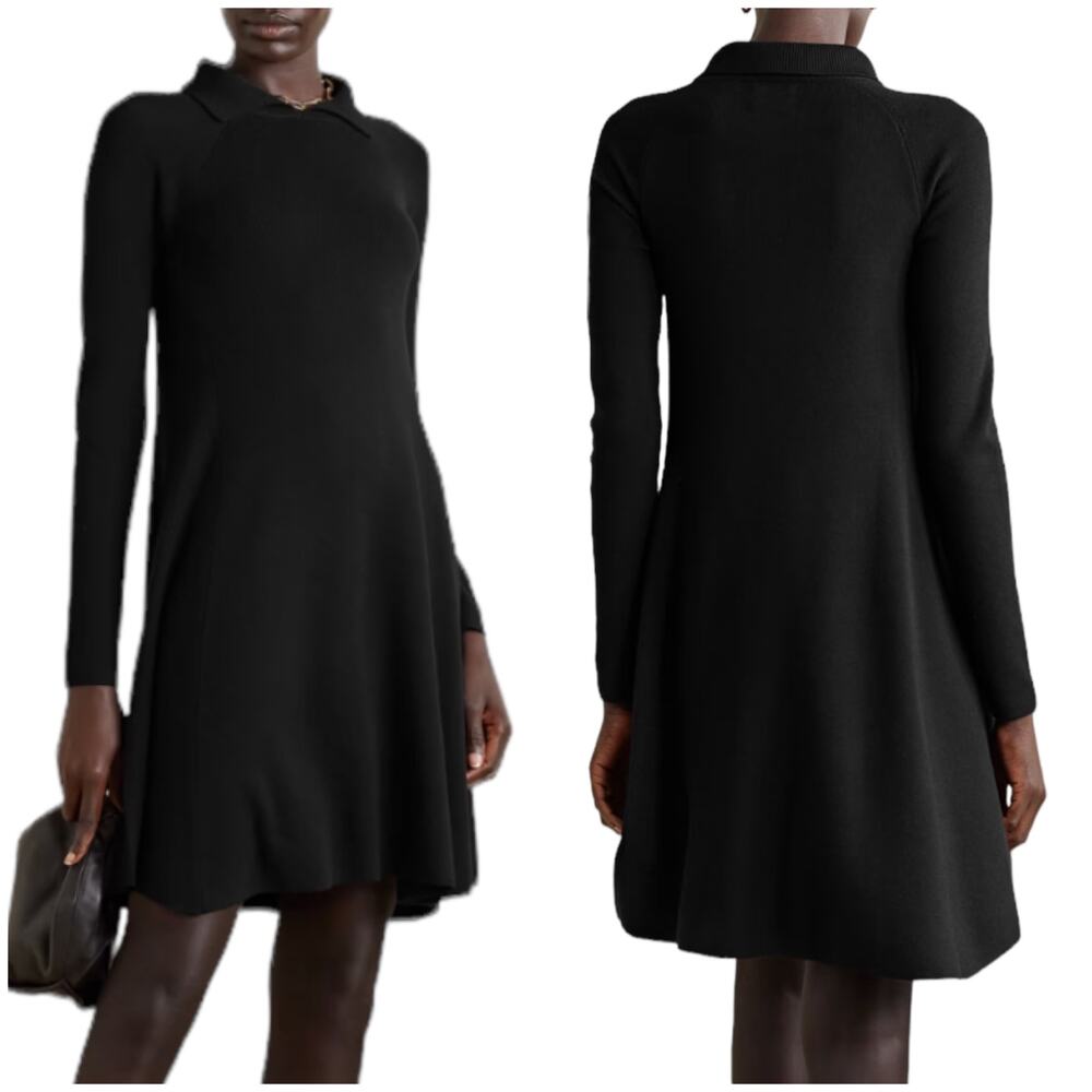 KHAITE NWT Emory Long Sleeve Stretch Wool Shift Dress Size M Flowy Designer - Picture 2 of 13